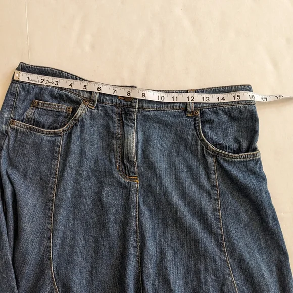 Jones New York Denim Skirt Paneled Fit Flare Boho sz 10 - Picture 2 of 7